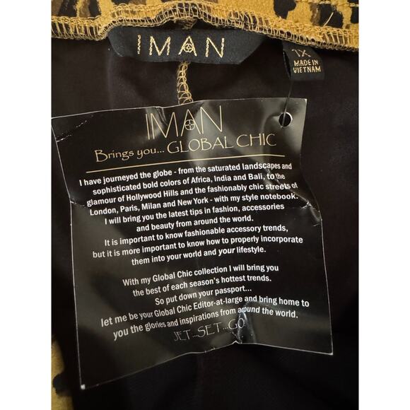 IMAN Plus Size 1X Leopard Print Stretch Pants Polyester Spandex Blend NWT - Picture 7 of 10